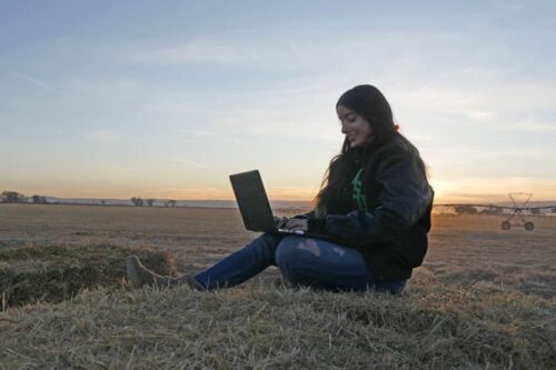 adams online student using computer